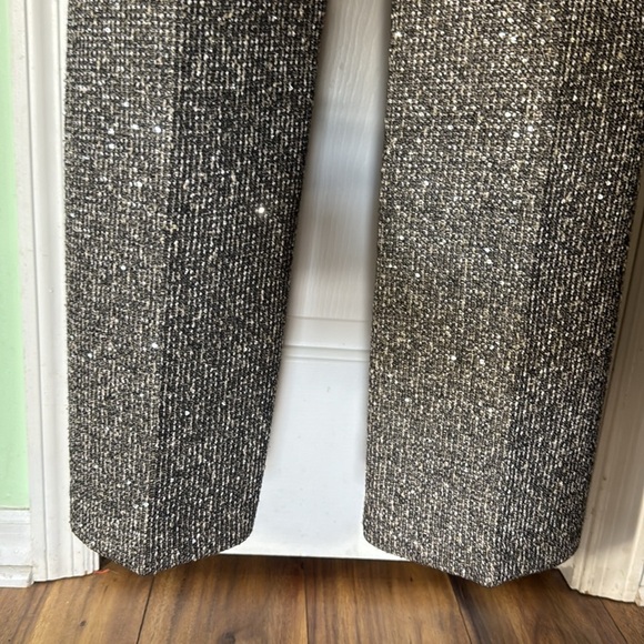 J.Mclaughlin Grey/Silver Carter Sequin Wide Leg Trousers Slacks Pants Size 0 - Picture 10 of 12